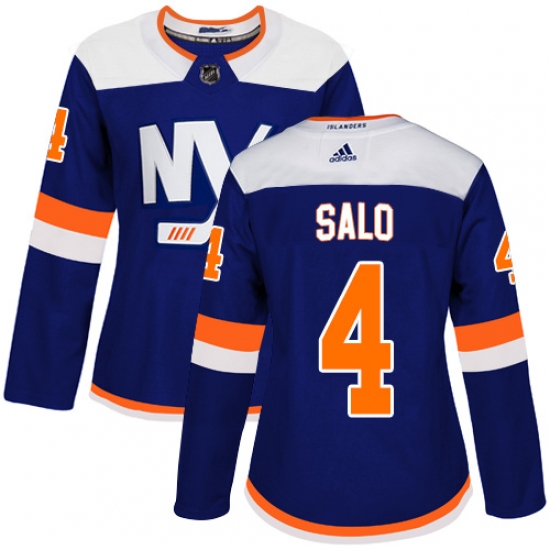 Women's Adidas New York Islanders 4 Robin Salo Premier Blue Alternate NHL Jersey