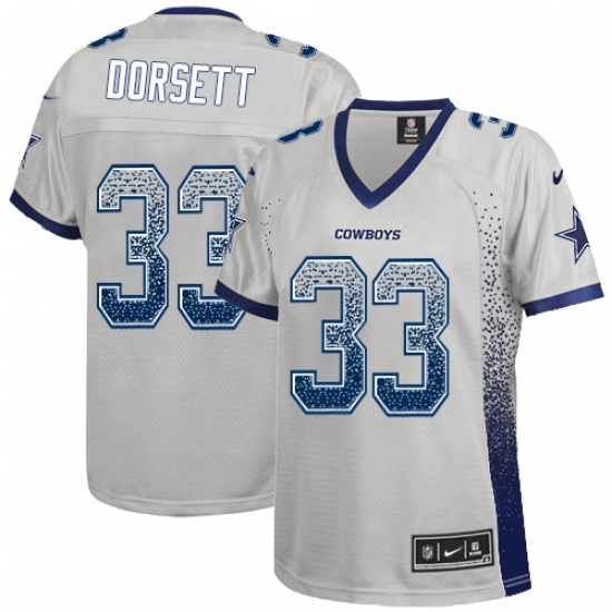 Women's Nike Dallas Cowboys 33 Tony Dorsett Elite Grey Drift Fashion NFL Jersey