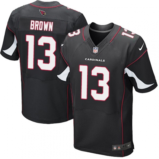 Men's Nike Arizona Cardinals 13 Jaron Brown Elite Black Alternate NFL Jersey