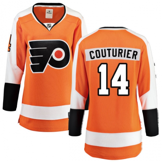 Women's Philadelphia Flyers 14 Sean Couturier Fanatics Branded Orange Home Breakaway NHL Jersey