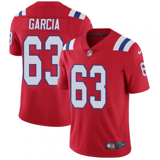 Men's Nike New England Patriots 63 Antonio Garcia Red Alternate Vapor Untouchable Limited Player NFL Jersey