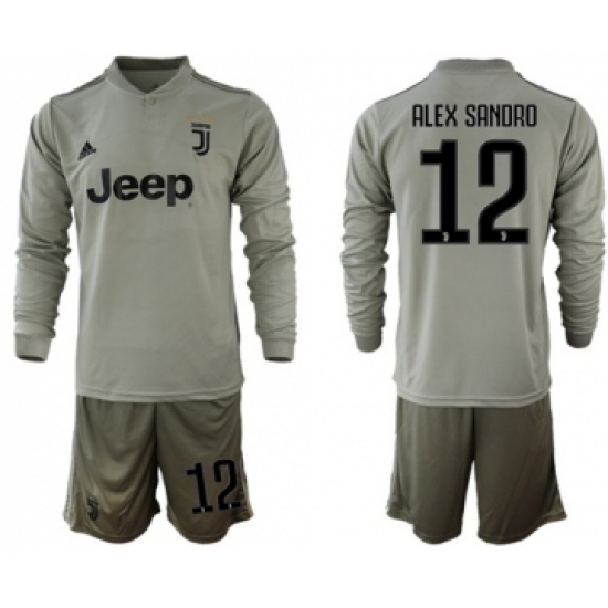 Juventus 12 Alex Sandro Away Long Sleeves Soccer Club Jersey