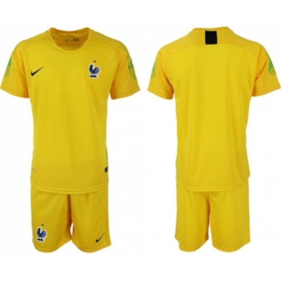 France Blank Yellow Goalkeeper Soccer Country Jersey