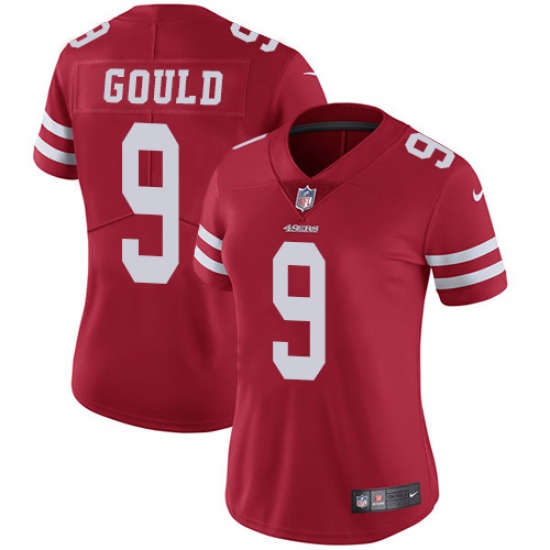 Women's Nike San Francisco 49ers 9 Robbie Gould Red Team Color Vapor Untouchable Limited Player NFL Jersey