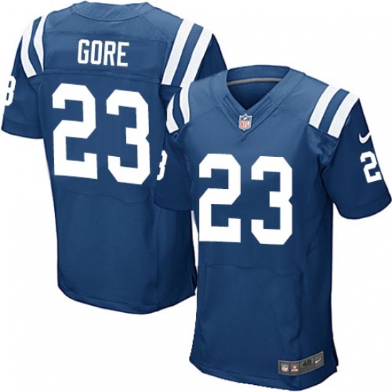 Men's Nike Indianapolis Colts 23 Frank Gore Elite Royal Blue Team Color NFL Jersey