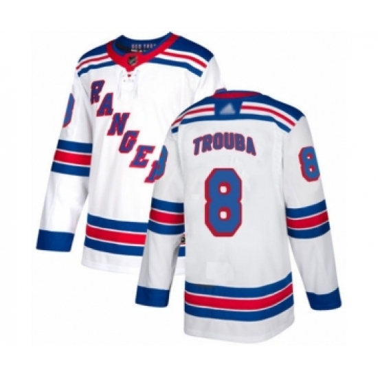 Men's New York Rangers 8 Jacob Trouba Authentic White Away Hockey Jersey