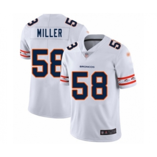 Men's Denver Broncos 58 Von Miller White Team Logo Fashion Limited Football Jersey