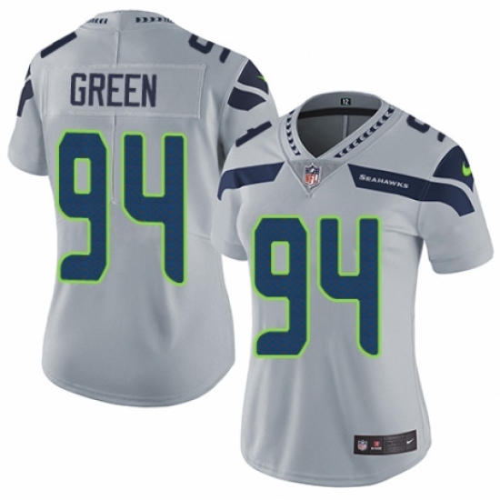Women's Nike Seattle Seahawks 94 Rasheem Green Grey Alternate Vapor Untouchable Limited Player NFL Jersey