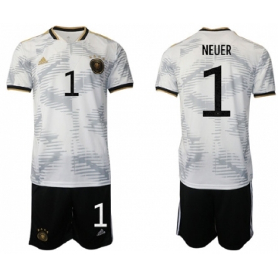Men's Germany 1 Neuer White Home Soccer Jersey Suit
