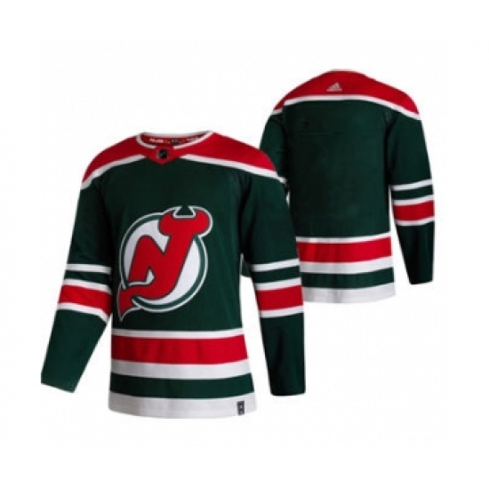 Men's New Jersey Devils Blank Green 2020-21 Reverse Retro Alternate Hockey Jersey
