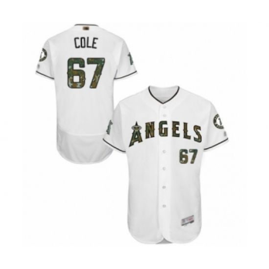 Men's Los Angeles Angels of Anaheim 67 Taylor Cole Authentic White 2016 Memorial Day Fashion Flex Base Baseball Player Jersey