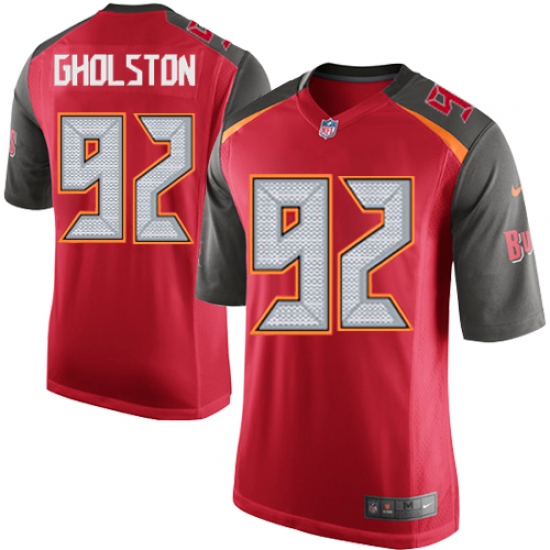 Men's Nike Tampa Bay Buccaneers 92 William Gholston Game Red Team Color NFL Jersey
