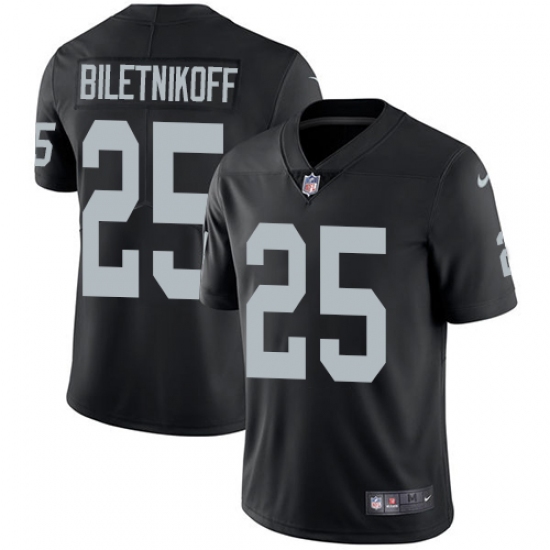 Youth Nike Oakland Raiders 25 Fred Biletnikoff Black Team Color Vapor Untouchable Limited Player NFL Jersey