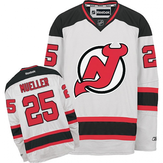 Youth Reebok New Jersey Devils 25 Mirco Mueller Authentic White Away NHL Jersey