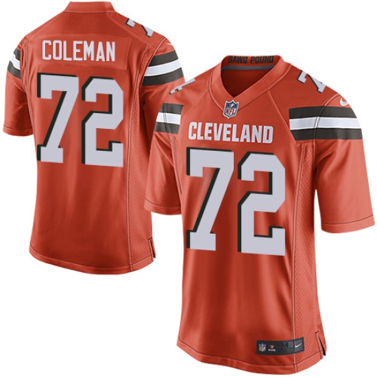 Men's Nike Cleveland Browns 72 Shon Coleman Game Orange Alternate NFL Jersey