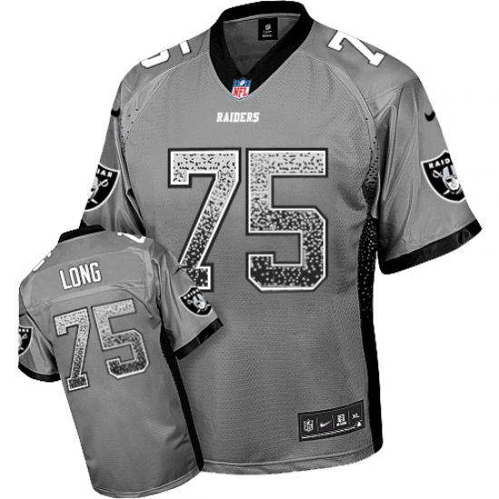 Men's Nike Oakland Raiders 75 Howie Long Elite Grey Drift Fashion NFL Jersey