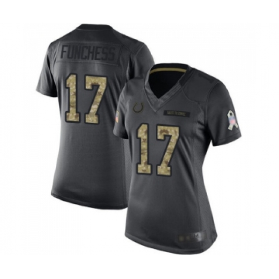 Women's Indianapolis Colts 17 Devin Funchess Limited Black 2016 Salute to Service Football Jerseys
