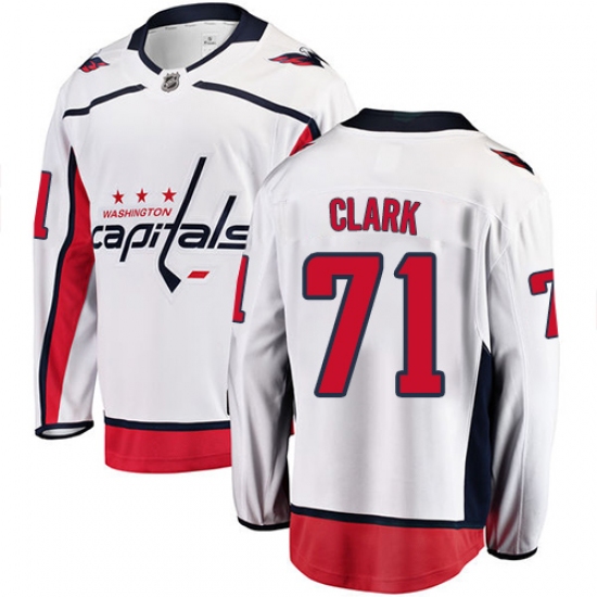 Youth Washington Capitals 71 Kody Clark Fanatics Branded White Away Breakaway NHL Jersey