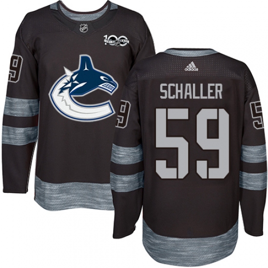 Men's Adidas Vancouver Canucks 59 Tim Schaller Authentic Black 1917-2017 100th Anniversary NHL Jersey