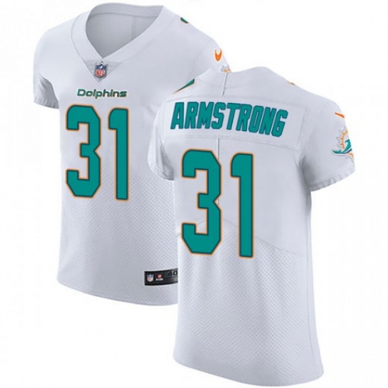 Nike Miami Dolphins 31 Cornell Armstrong White Men's Stitched NFL Vapor Untouchable Elite Jersey
