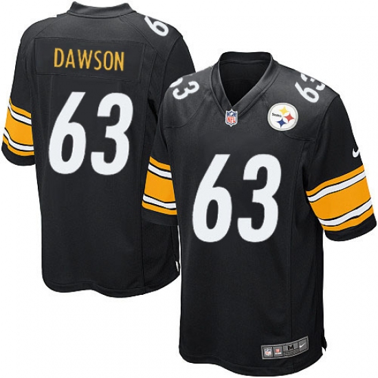 Men's Nike Pittsburgh Steelers 63 Dermontti Dawson Game Black Team Color NFL Jersey