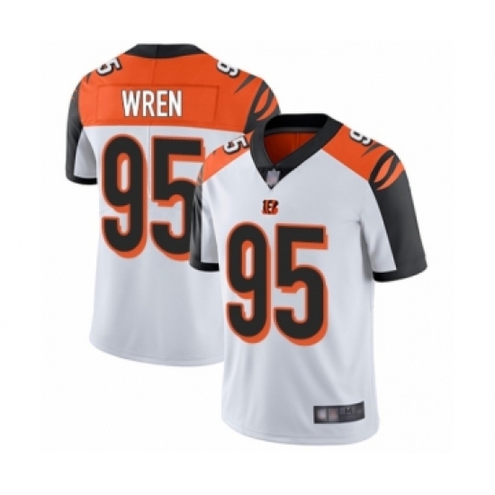 Youth Cincinnati Bengals 95 Renell Wren White Vapor Untouchable Limited Player Football Jersey
