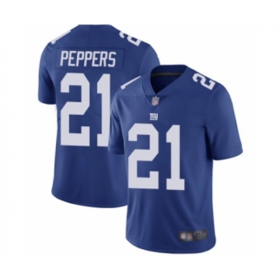 Men's New York Giants 21 Jabrill Peppers Royal Blue Team Color Vapor Untouchable Limited Player Football Jersey