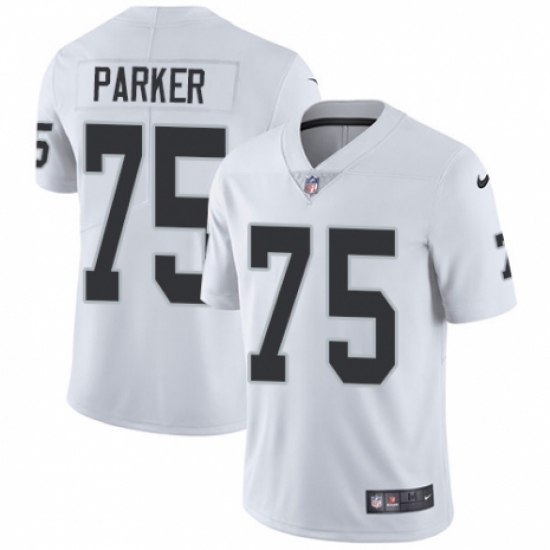 Men's Nike Oakland Raiders 75 Brandon Parker White Vapor Untouchable Limited Player NFL Jersey