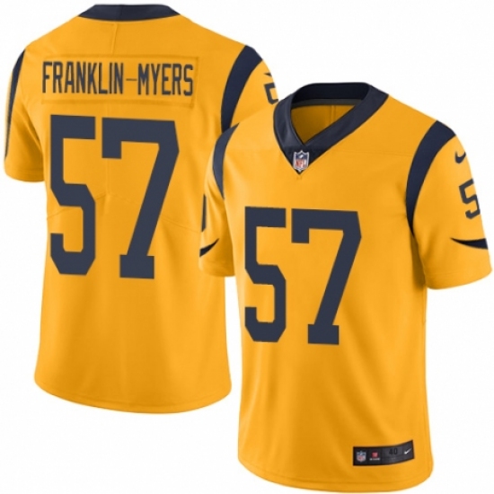 Men's Nike Los Angeles Rams 57 John Franklin-Myers Limited Gold Rush Vapor Untouchable NFL Jersey