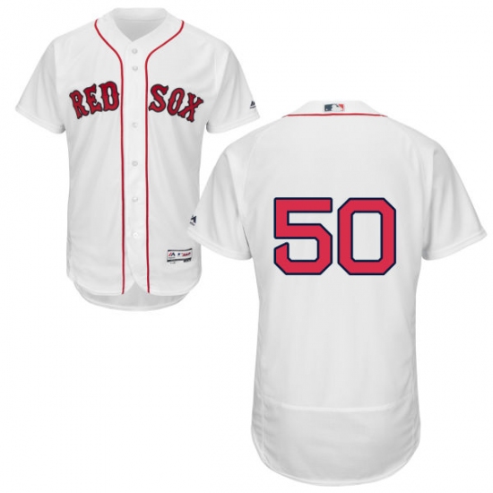 Men's Majestic Boston Red Sox 50 Mookie Betts White Home Flex Base Authentic Collection MLB Jersey