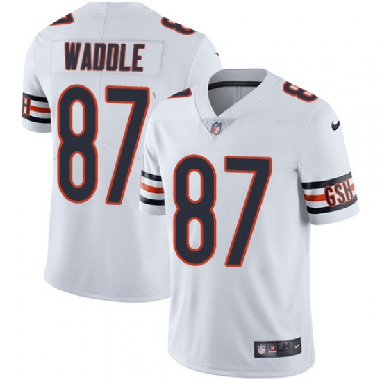Men's Nike Chicago Bears 87 Tom Waddle White Vapor Untouchable Limited Player NFL Jersey
