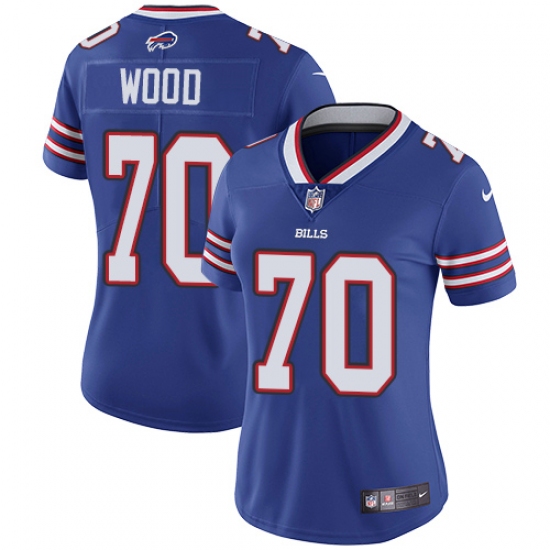 Women's Nike Buffalo Bills 70 Eric Wood Royal Blue Team Color Vapor Untouchable Limited Player NFL Jersey