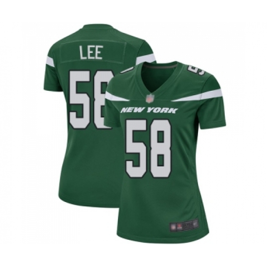 Women's New York Jets 58 Darron Lee Game Green Team Color Football Jersey