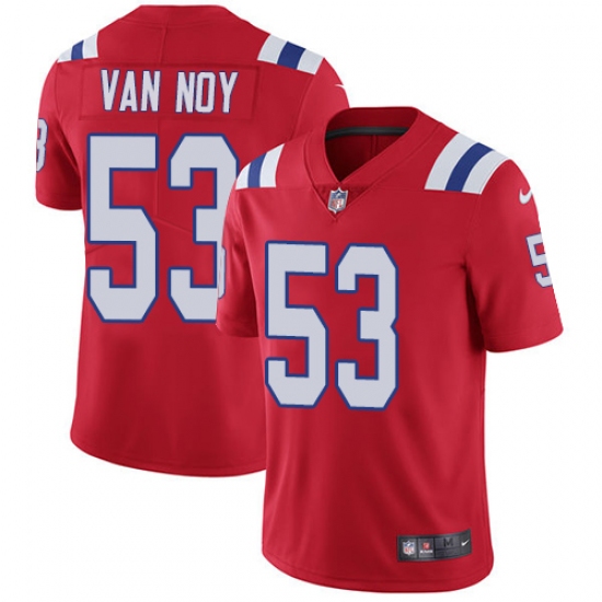 Men's Nike New England Patriots 53 Kyle Van Noy Red Alternate Vapor Untouchable Limited Player NFL Jersey