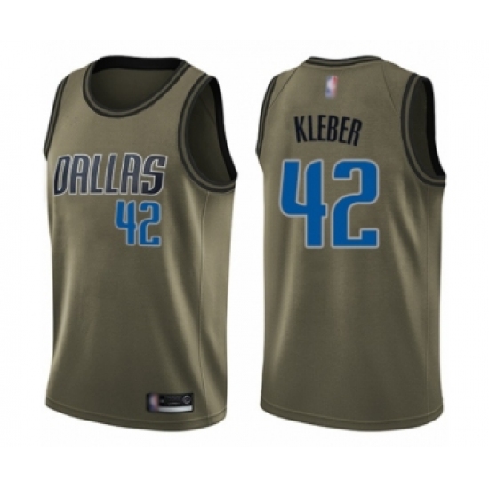 Men's Dallas Mavericks 42 Maxi Kleber Swingman Green Salute to Service Basketball Jersey