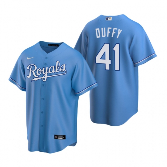 Men's Nike Kansas City Royals 41 Danny Duffy Light Blue Alternate Stitched Baseball Jersey