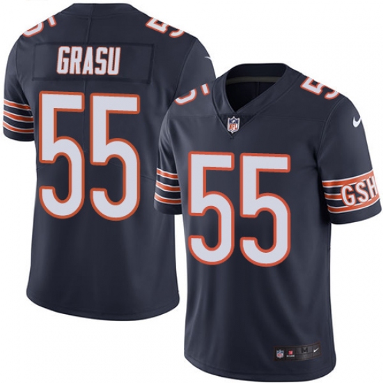 Youth Nike Chicago Bears 55 Hroniss Grasu Navy Blue Team Color Vapor Untouchable Limited Player NFL Jersey