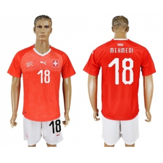 Switzerland 18 Mehmedi Red Home Soccer Country Jersey