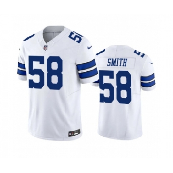 Men's Nike Dallas Cowboys 58 Mazi Smith White 2023 F.U.S.E. Vapor Limited Stitched Football Jersey