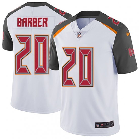 Men's Nike Tampa Bay Buccaneers 20 Ronde Barber White Vapor Untouchable Limited Player NFL Jersey