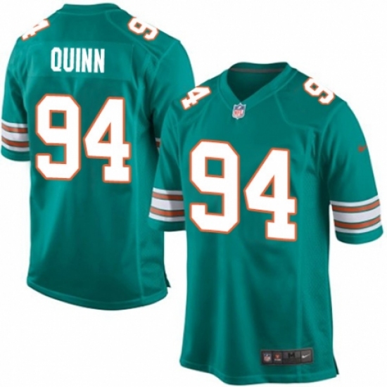 Men's Nike Miami Dolphins 94 Robert Quinn Game Aqua Green Alternate NFL Jersey