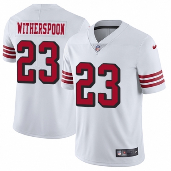 Men's Nike San Francisco 49ers 23 Ahkello Witherspoon Elite White Rush Vapor Untouchable NFL Jersey