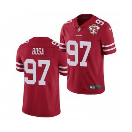 Men's San Francisco 49ers 97 Nick Bosa Red 2021 75th Anniversary Vapor Untouchable Limited Jersey