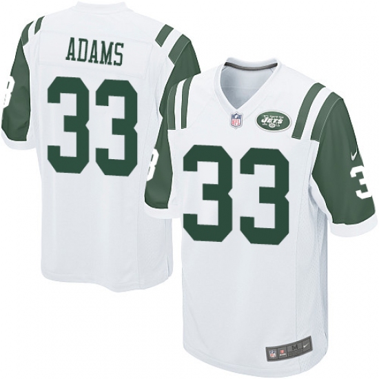 Men's Nike New York Jets 33 Jamal Adams Game White NFL Jersey