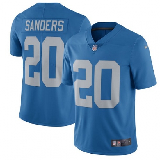 Men's Nike Detroit Lions 20 Barry Sanders Limited Blue Alternate Vapor Untouchable NFL Jersey