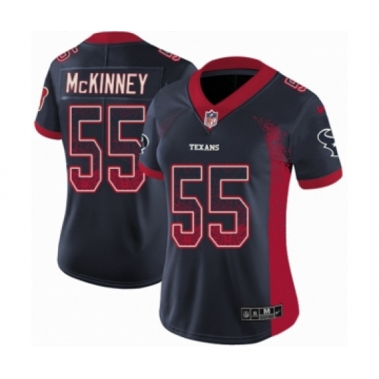 Women's Nike Houston Texans 55 Benardrick McKinney Limited Navy Blue Rush Drift Fashion NFL Jersey