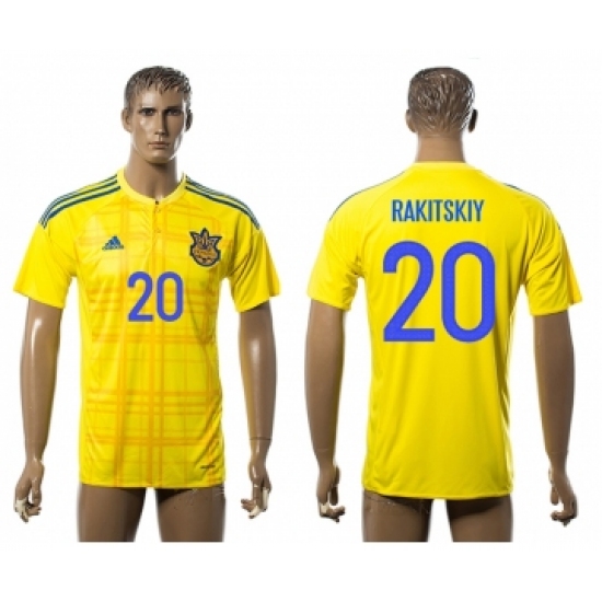Ukraine 20 Rakitskiy Home Soccer Country Jersey