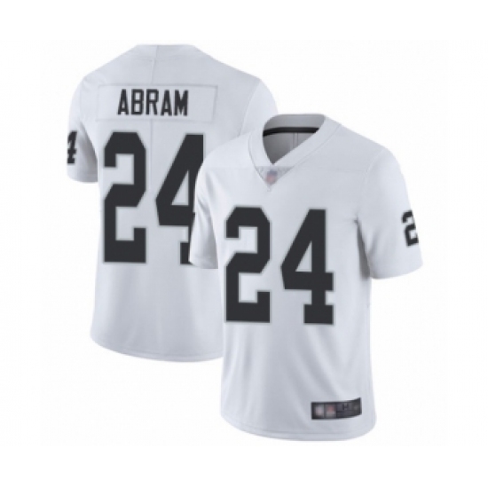Youth Oakland Raiders 24 Johnathan Abram White Vapor Untouchable Limited Player Football Jersey