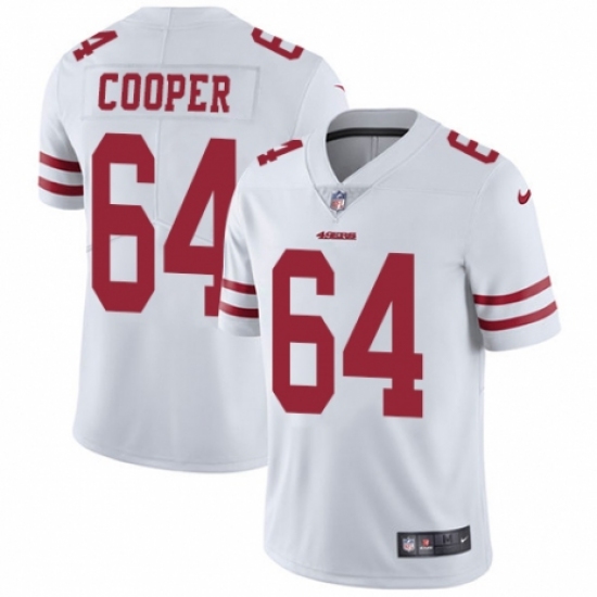 Youth Nike San Francisco 49ers 64 Jonathan Cooper White Vapor Untouchable Limited Player NFL Jersey