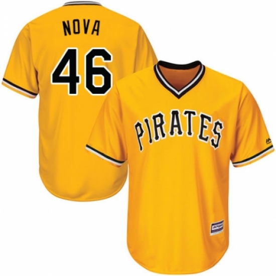 Men's Majestic Pittsburgh Pirates 46 Ivan Nova Replica Gold Alternate Cool Base MLB Jersey